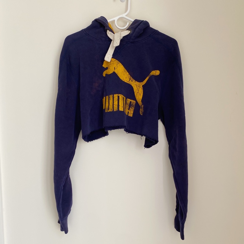 Vintage Cropped Puma Hoodie